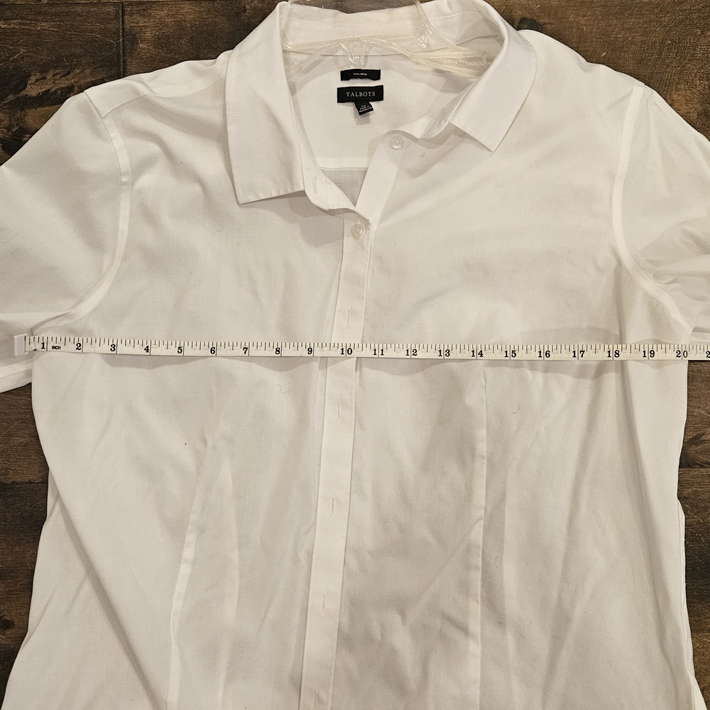 Talbot's Non-Iron White Button-Up Shirt, Size 16 - Picture 5 of 7